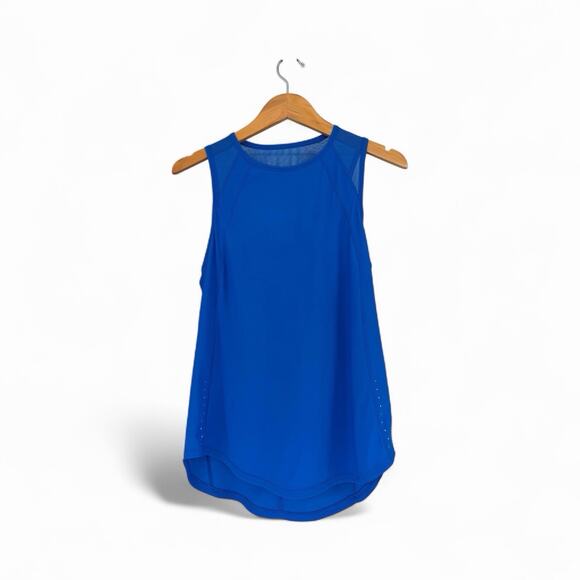 Lululemon Sculpt Tank Top Size 6 Blue Mesh Reflective Details - Picture 2 of 4